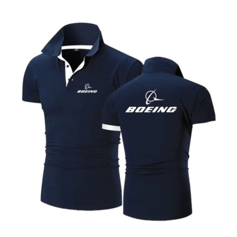 Boeing men’s Navy Blue collared 3 buttons shirt size XL